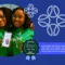 Two people are smiling at the camera. One holds a phone displaying a video call image. Text mentions "Top 25 Best NYS Charter High Schools" and "2025 Niche Best Schools" with a ribbon graphic.